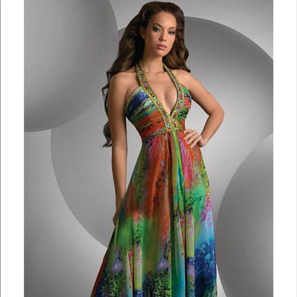 Beautiful Colorful Prom Dress - Picture 7 of 7